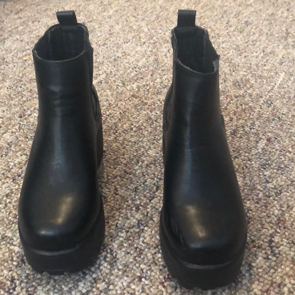 Lightly used platform booties